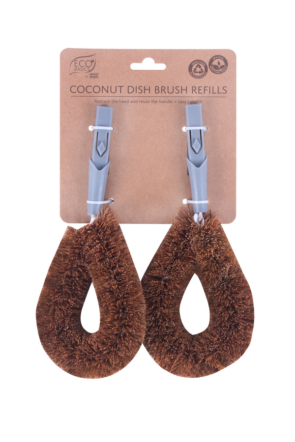 White Magic Eco Basics Dish Brush Coco Refills 2 Pack