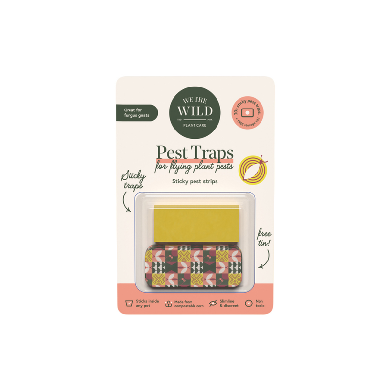 We The Wild Plant Care Pest Traps (For Flying Plant Pests) Sticky Pest Strips + Storage Tin x 20 Pack