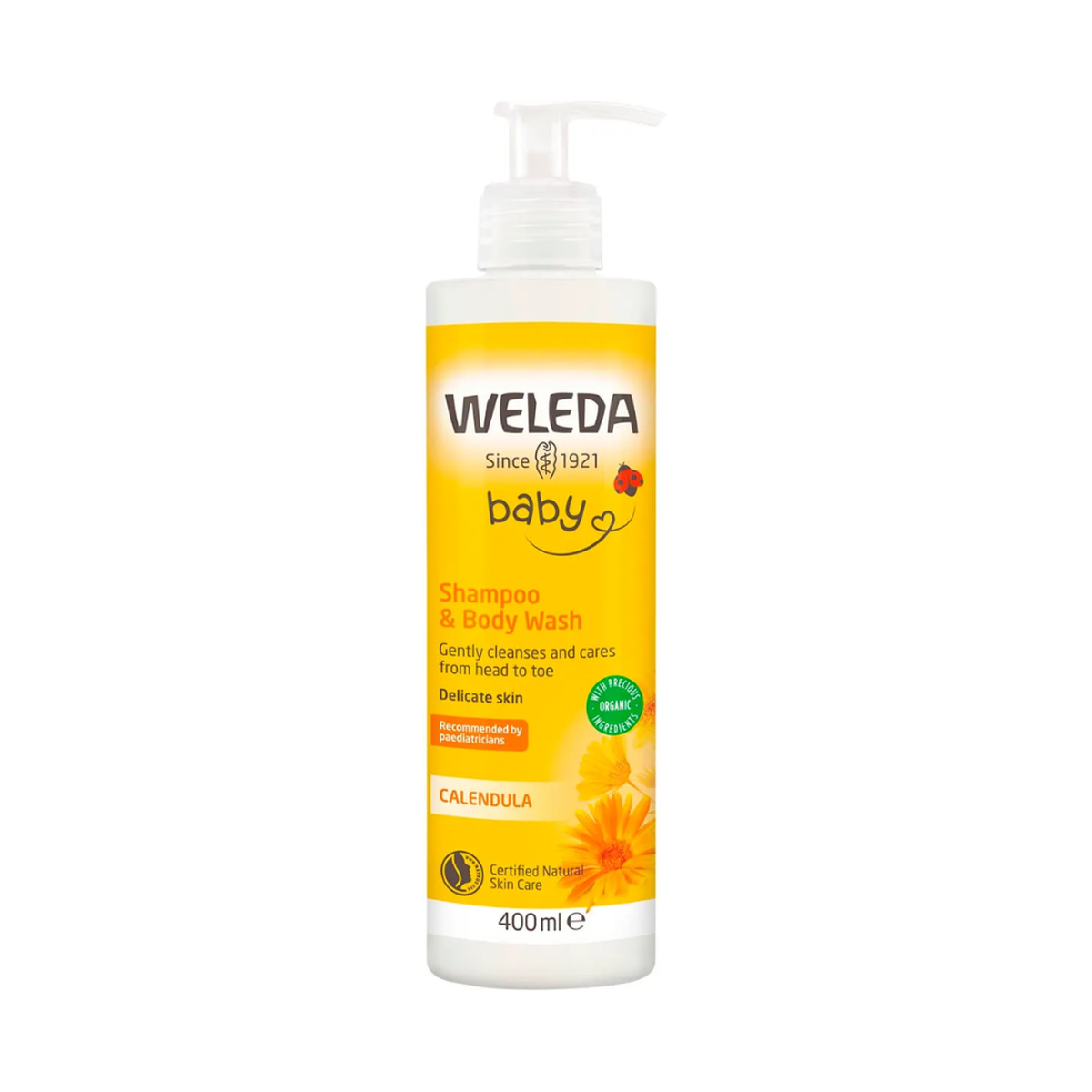 Weleda Baby Organic Shampoo & Body Wash Calendula 400ml product packshot
