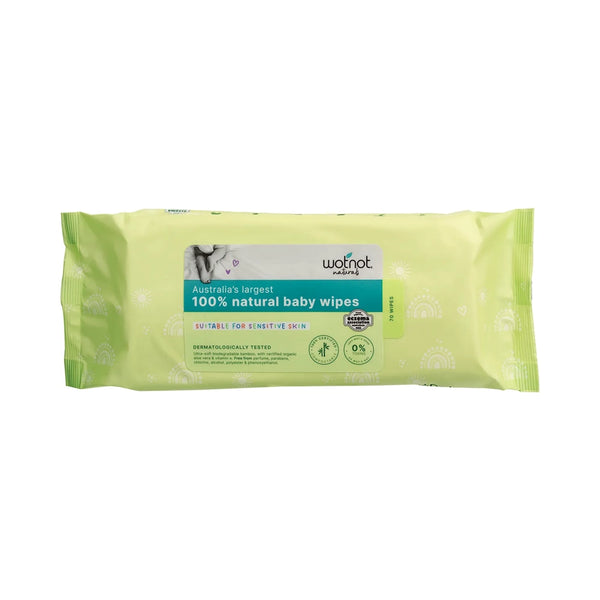 Wotnot Naturals Baby Wipes for Case Refill Pack 100% Biodegradable 70 Pack