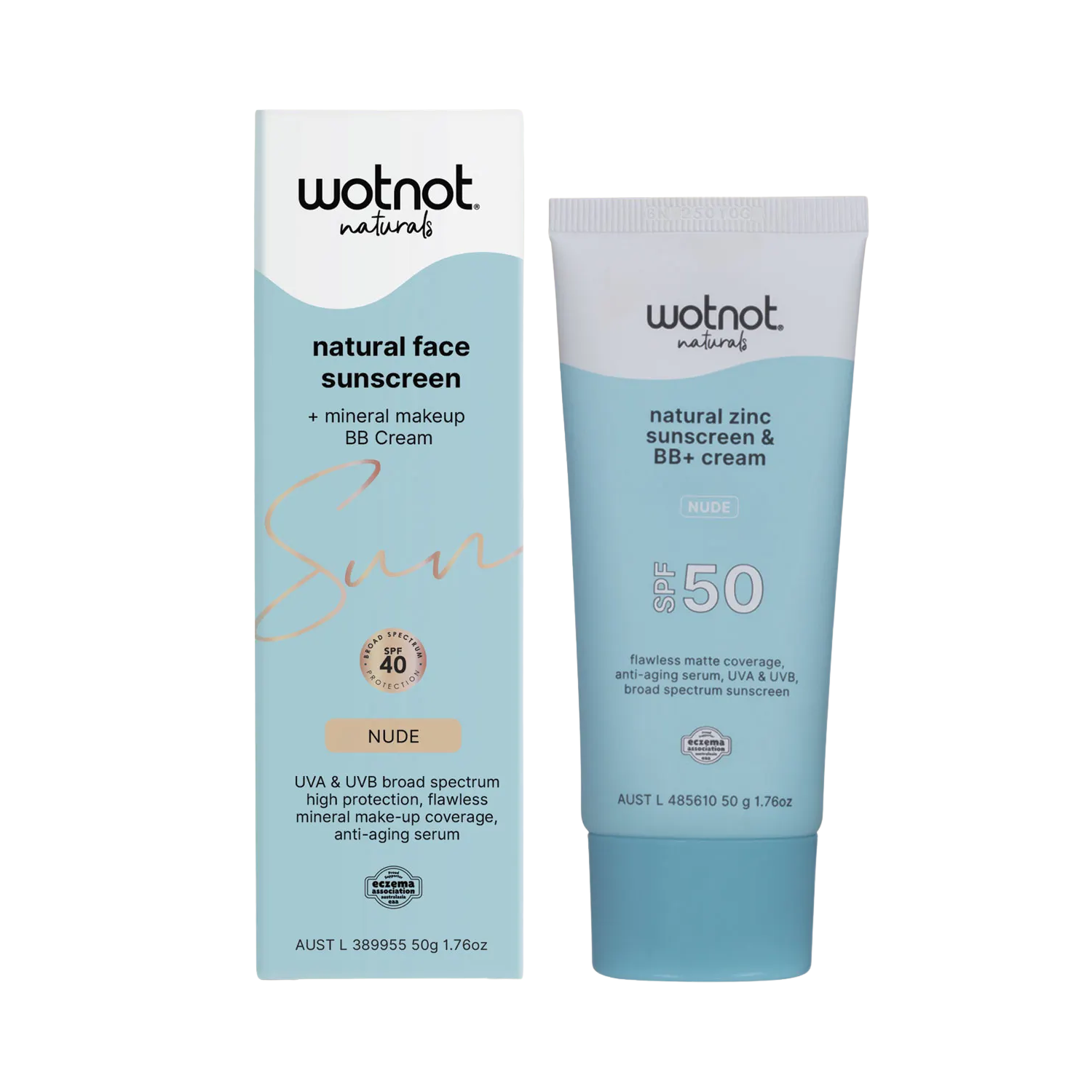 Wotnot Natural Zinc Sunscreen & BB+ Cream SPF 50 Nude 50g