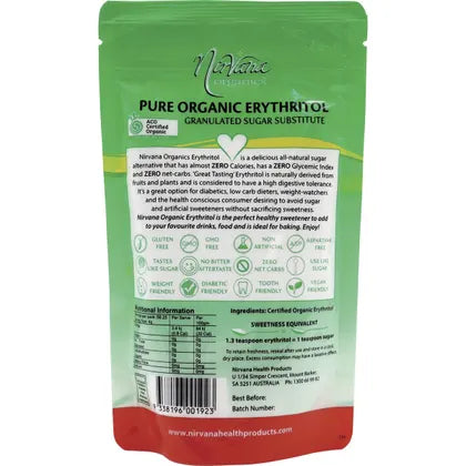 Nirvana Organics Erythritol Organic Pouch 225g