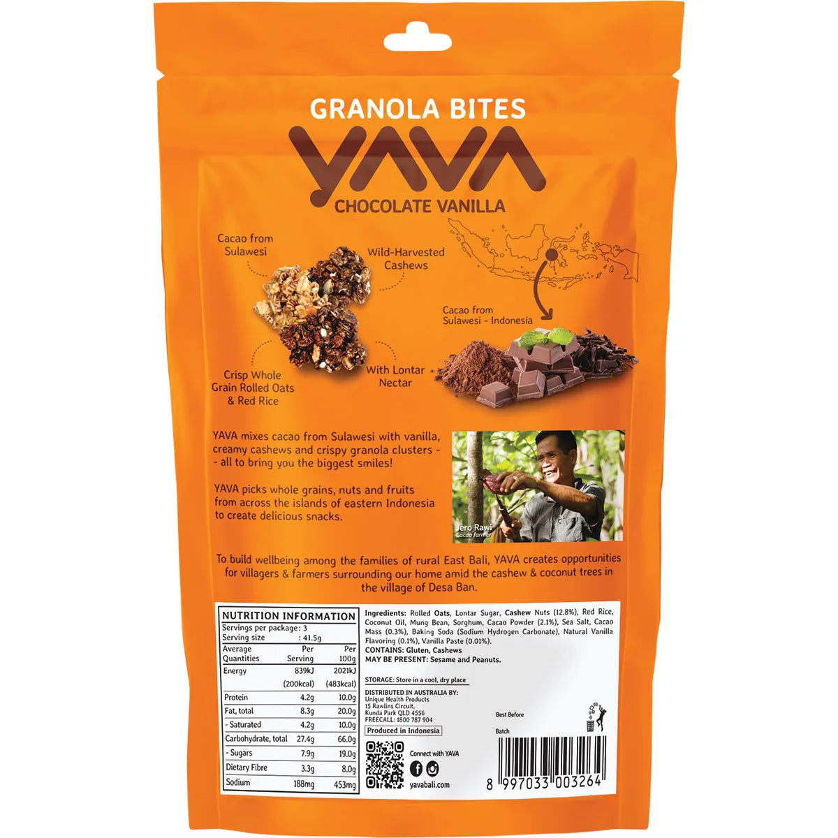 Yava Granola Bites Chocolate Vanilla 125g