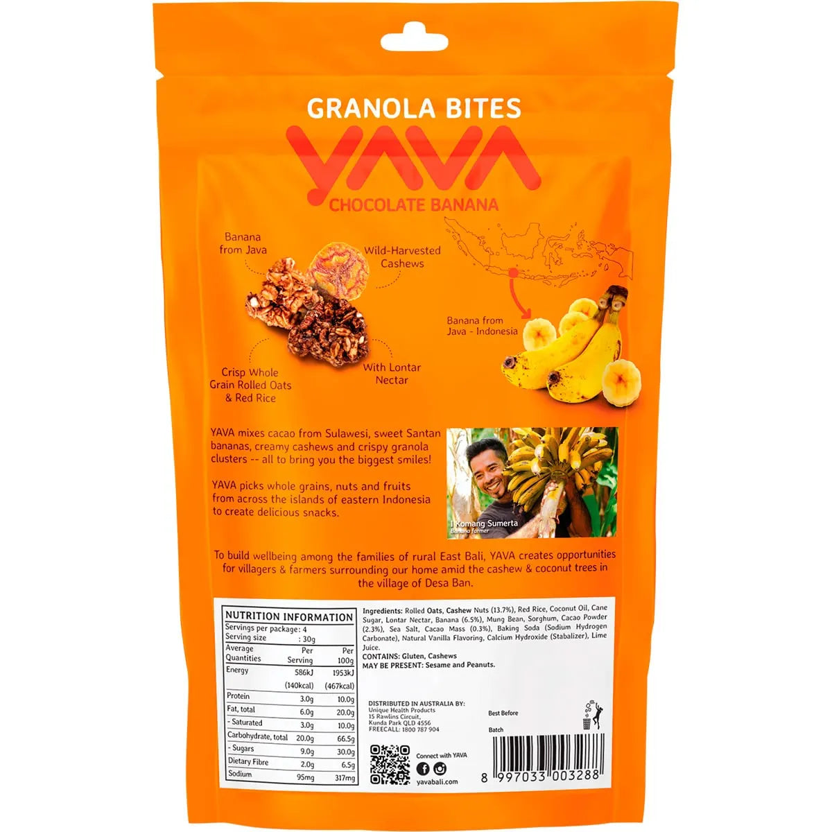 Yava Granola Bites Chocolate Banana 125g