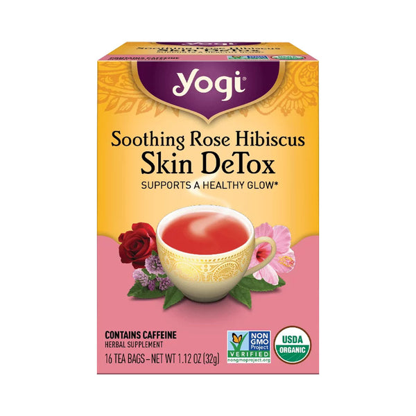 Yogi Tea Herbal Tea Bags Rose Hibiscus Skin DeTox 16 Tea Bags