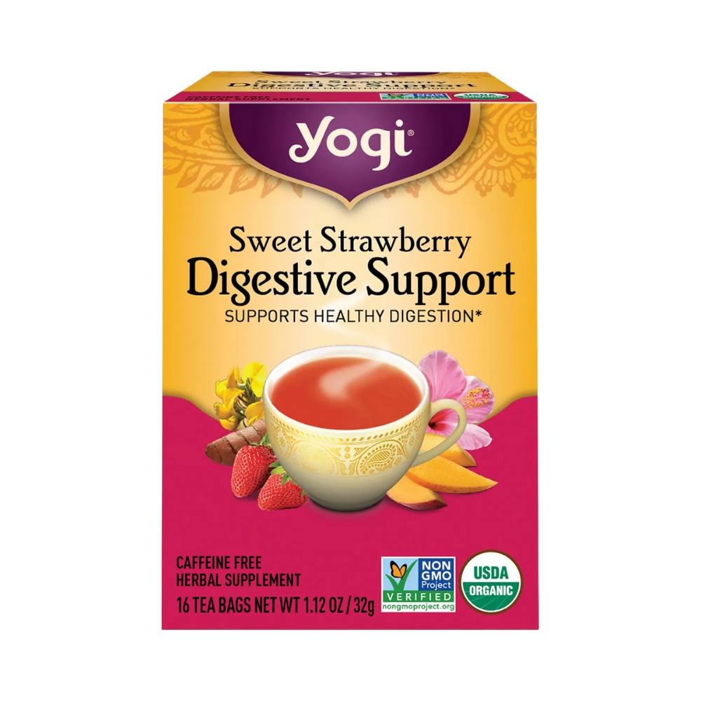 Yogi Tea Sweet Strawberry Digestive Support Herbal Tea Bags 16 Pack