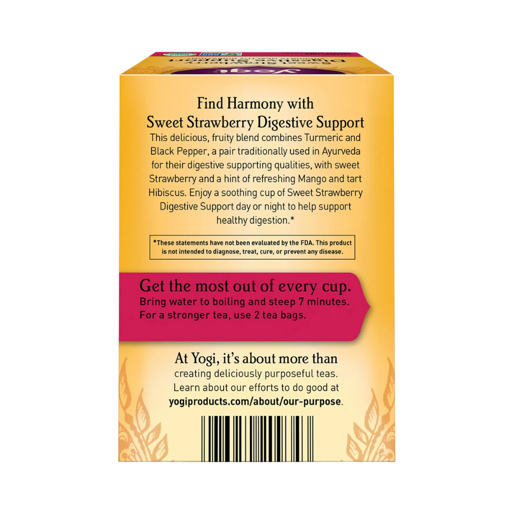 Yogi Tea Sweet Strawberry Digestive Support Herbal Tea Bags 16 Pack