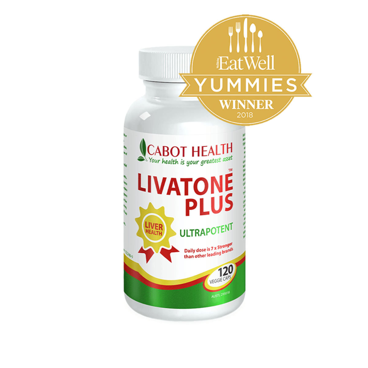 Cabot Health LivaTone Plus 120 capsules front bottle