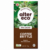 Alter Eco Coffee Brittle 70% organic dark chocolate 75g front pack