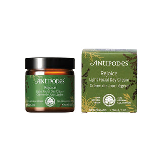 Antipodes Rejoice Light Facial Day Cream 60ml pure white padded packshot