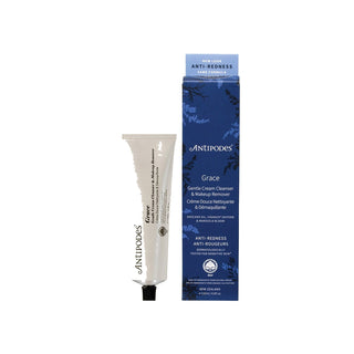 Antipodes Grace Gentle Cream Cleanser & Makeup Remover 120ml pure white padded packshot