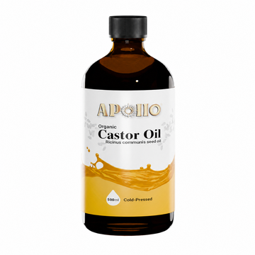 Apollo Organic Castor Oil 500ml front bottle on white background
