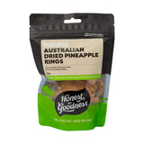Honest to Goodness Australian Dried Pineapple Rings 100g front pack