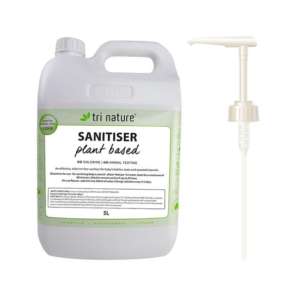 Tri Nature Chlorine Free Sanitiser Bulk with pump 5L