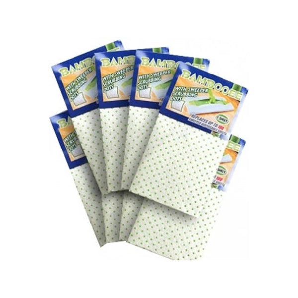 Bambooee Reusable Bamboo Sweeps with Scrubbing Dots 8 Pack