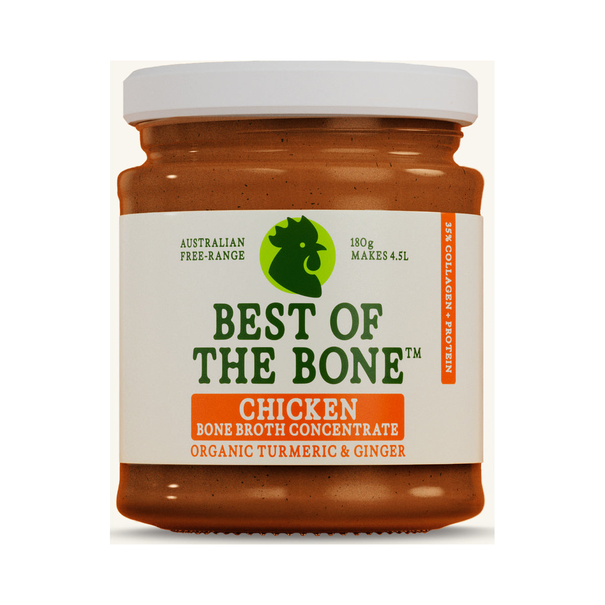 Best of the Bone Chicken Bone Broth Concentrate Organic Turmeric Ginger 180g product image on white background