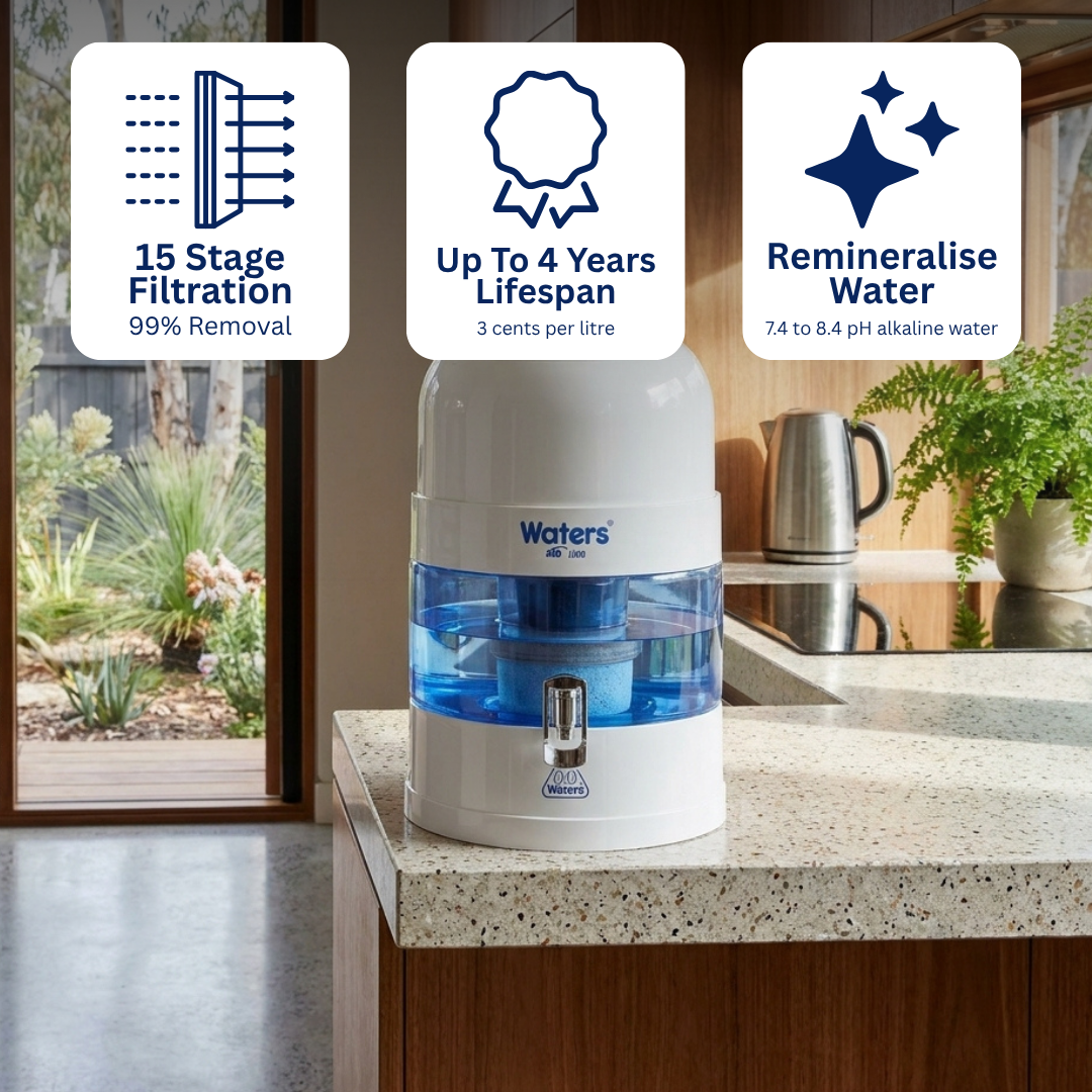 Waters Co BIO 1000 Grey 10 Litre Bench Top Water Filter