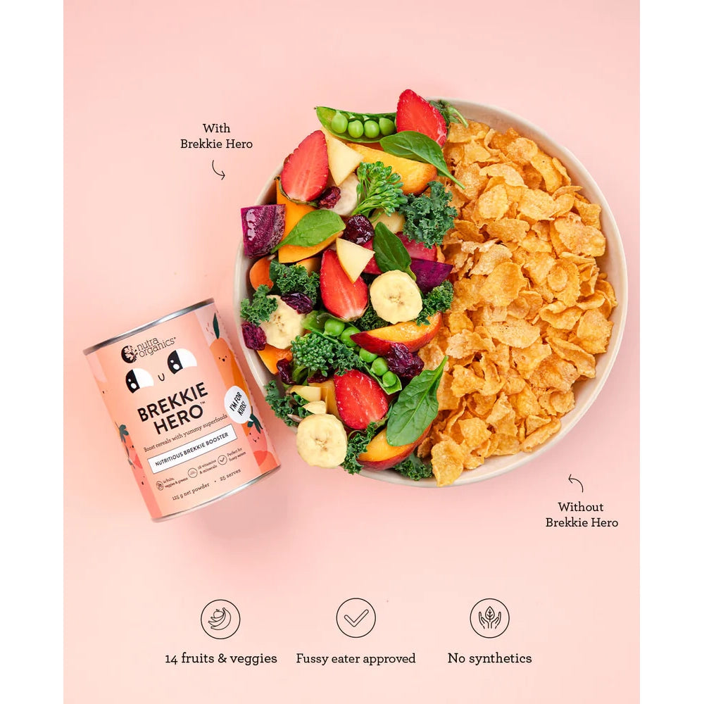 Nutra Organics Brekkie Hero 125g serving suggestion