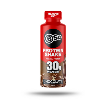 BSc RTD Premium Protein Shake Chocolate 450ml front bottle