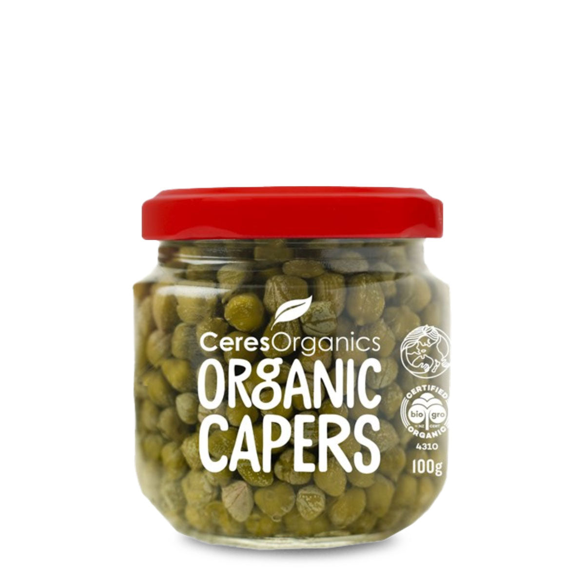 Ceres Organics Organic Mediterranean Capers 100g pack, front view