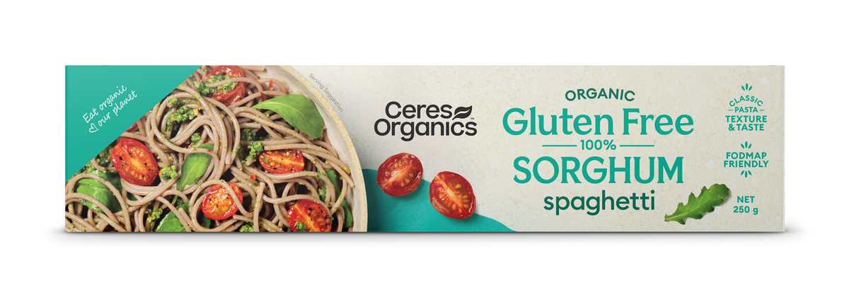 Ceres Organics Organic Sorghum Spaghetti 250g pack, front view