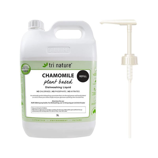 Tri Nature Chamomile Dishwashing Liquid Bulk with Pump 5L