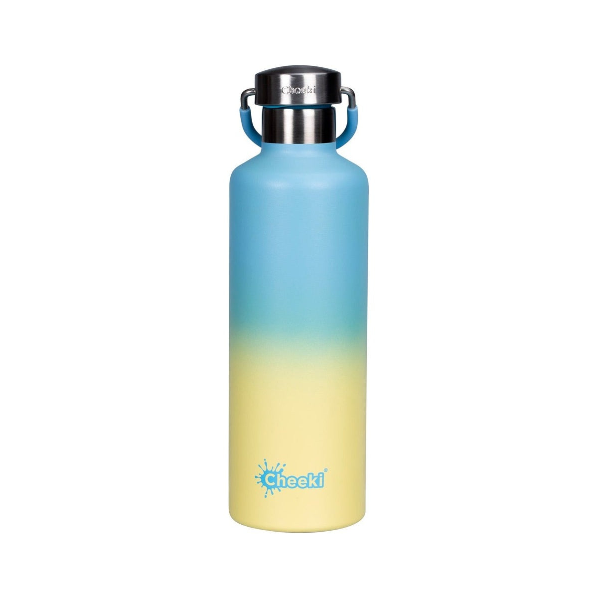 Cheeki Insulated Stainless Steel Bottle 600ml Sunrise white background packshot
