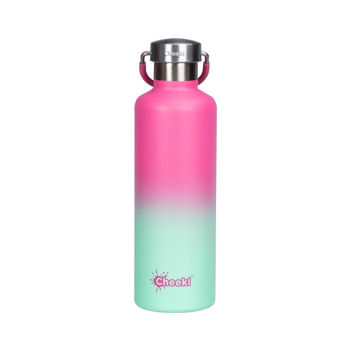 Cheeki Insulated Stainless Steel Bottle 600ml Watermelon white background packshot