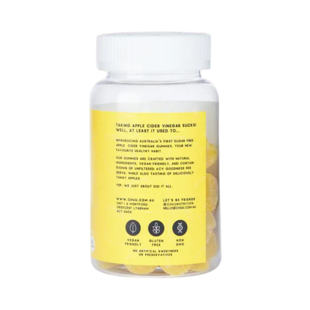 chuu Nutrition Apple Cider Vinegar Gummies Sugar Free 60 Gummies
