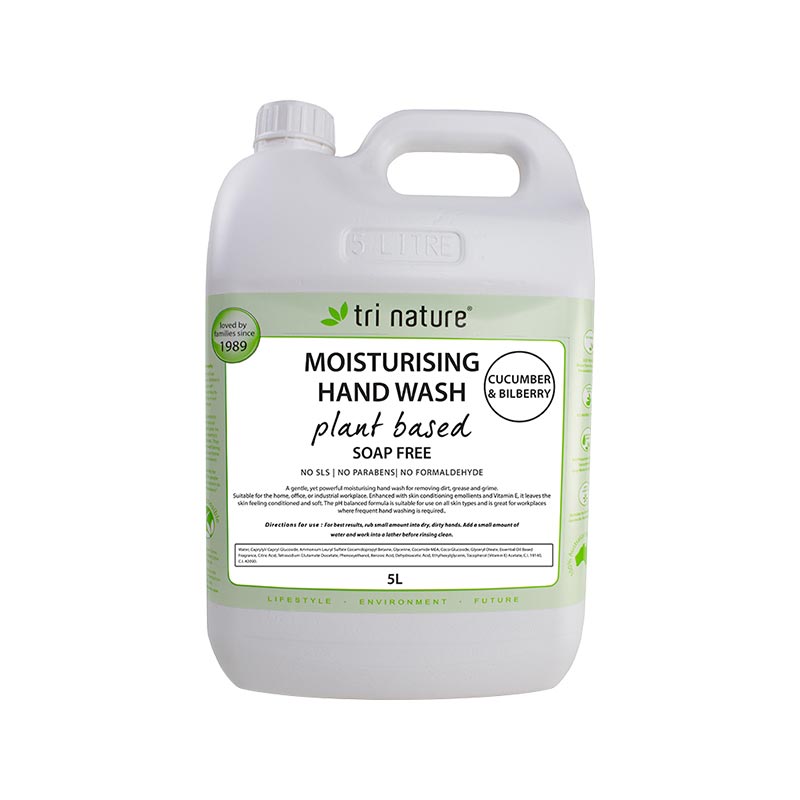 Tri Nature Moisturising Hand Wash Cucumber &amp; Bilberry Bulk with pump 5L