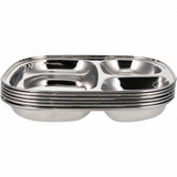 Ever Eco stainless steel divided kids plate with three compartments