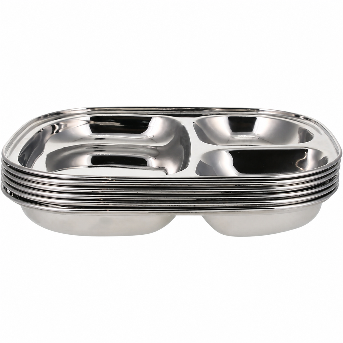 Ever Eco stainless steel divided kids plate with three compartments