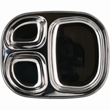 Top view of Ever Eco stainless steel divided kids plate