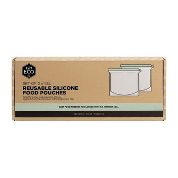 Ever Eco Reusable Silicone Food Pouches 1.5L 2 Pack packshot on white background