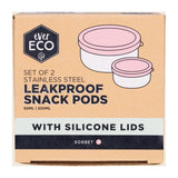 Ever Eco Stainless Steel Leakproof Snack Pods Sorbet 2 Pack packshot on white background