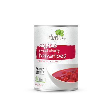 Global Organics Tomatoes Sweet Cherry Organic (canned) 400g