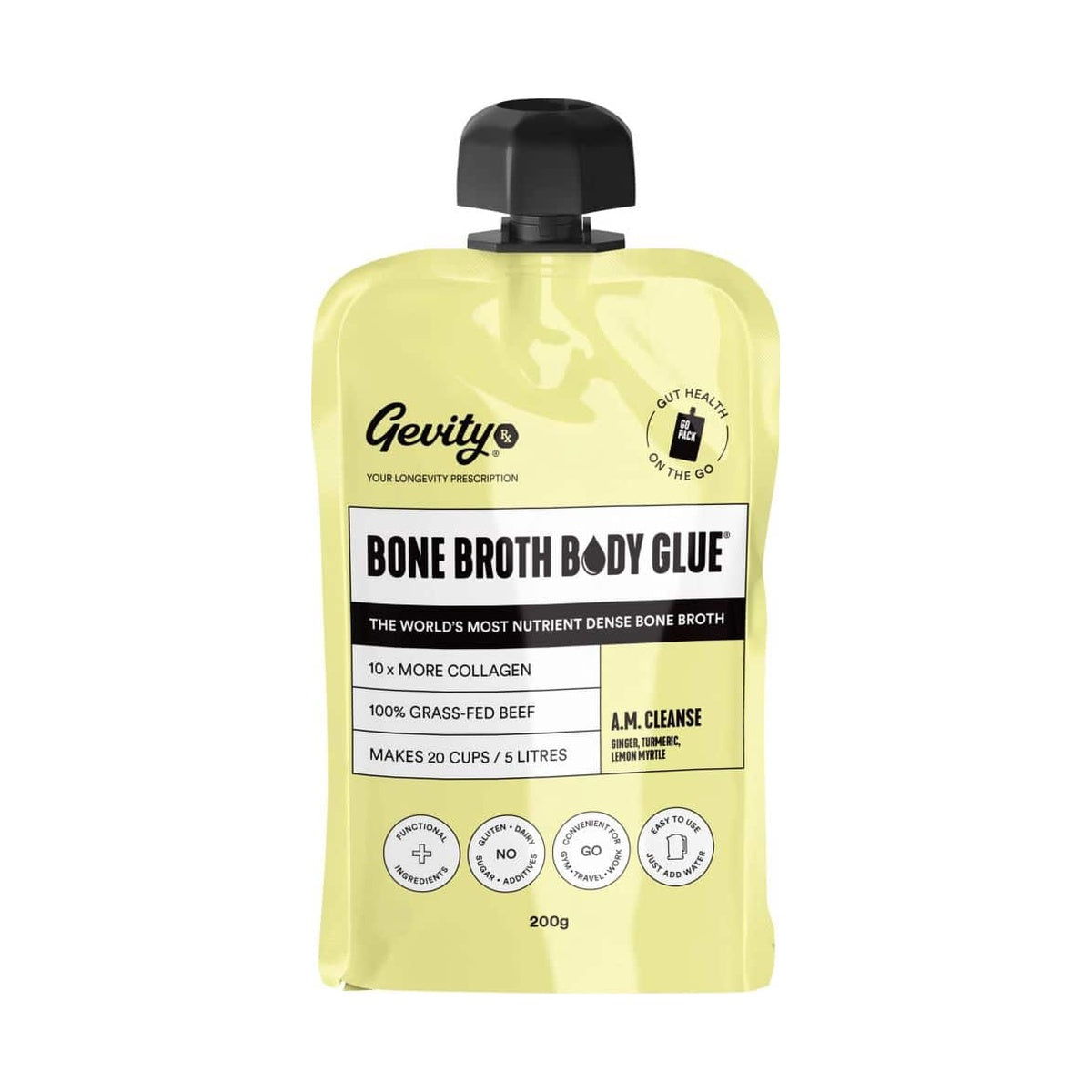 Gevity Rx BoneBroth Body Glue On The Go A.M. Cleanse 200g packshot