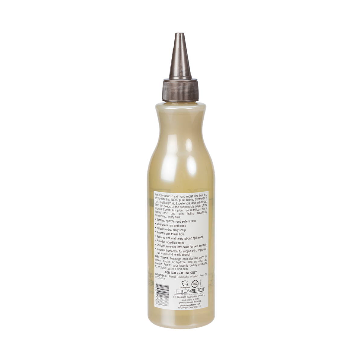 Giovanni 100% Pure Castor Oil 250ml — rear packshot