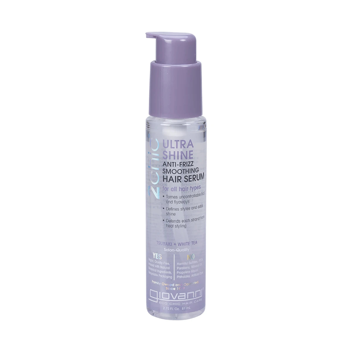 Giovanni Anti-Frizz Smoothing Hair Serum Ultra Shine All Hair 81ml — front packshot
