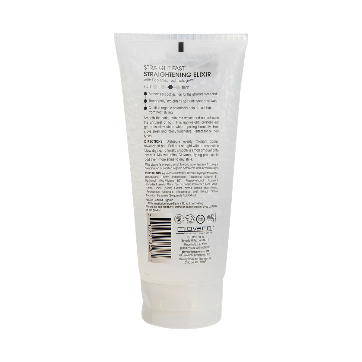 Giovanni Hair Straightener Straight Fast 200ml — rear packshot