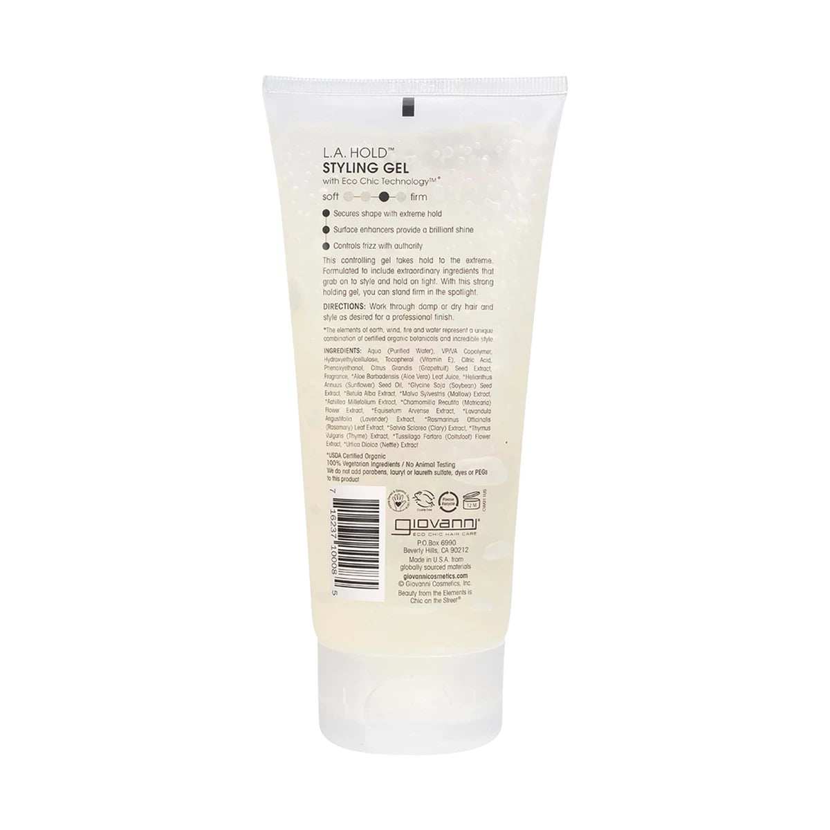 Giovanni Hair Styling Gel L.A. Hold 200ml — rear packshot