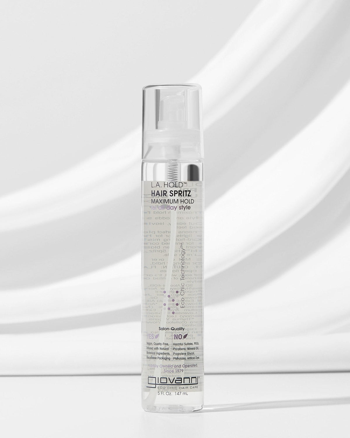 Giovanni L.A. Hold Hair Spray 147ml with a soft shadow