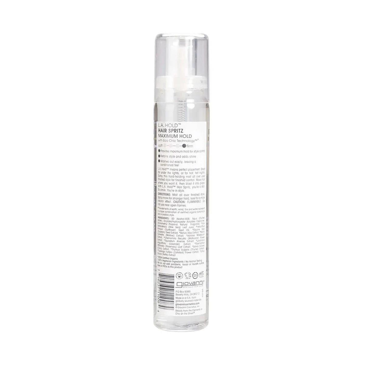 Giovanni LA Hold Hair Spray 147ml — rear packshot
