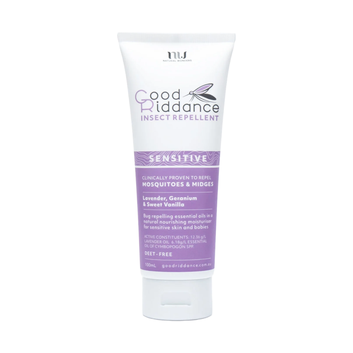 Good Riddance Sensitive Insect Repellent 100ml front tube