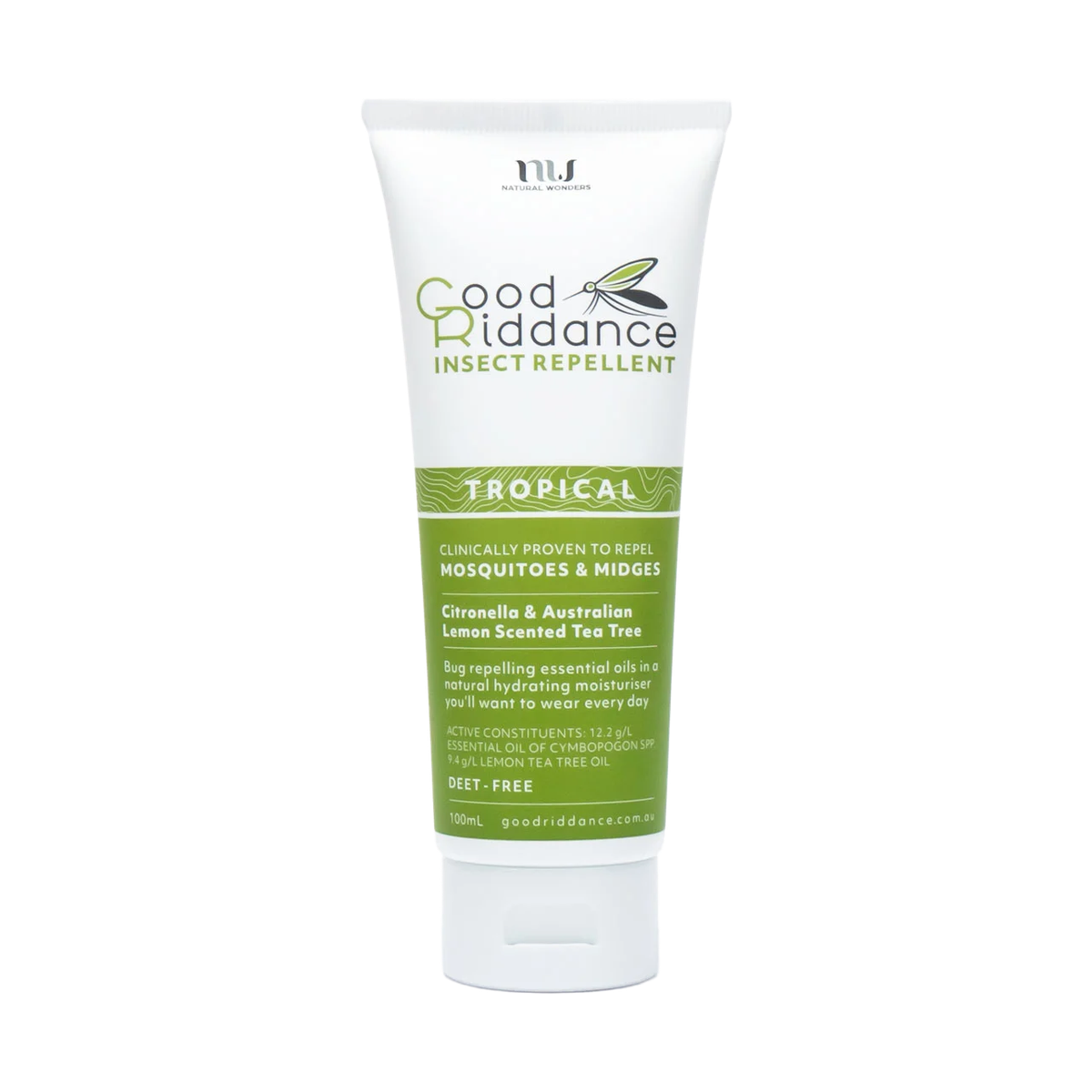 Good Riddance Tropical Insect Repellent 100ml front tube