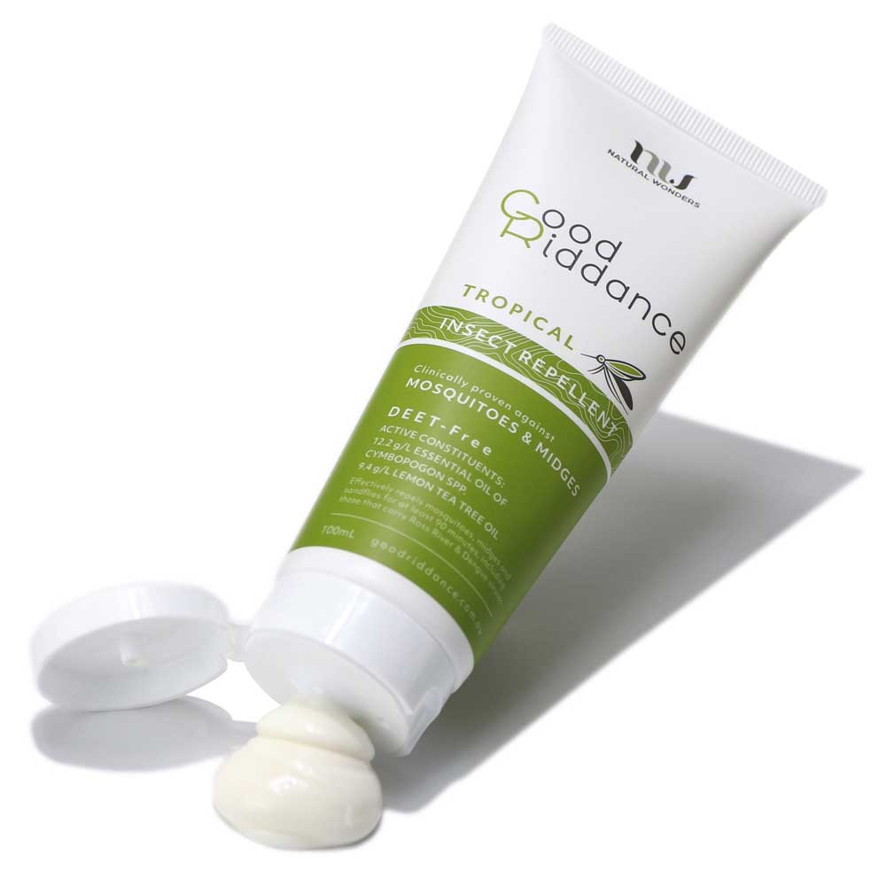 Good Riddance Tropical 100ml open tube showing cream texture