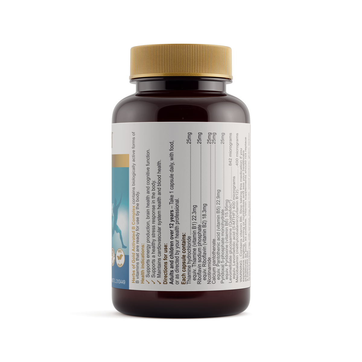 Herbs of Gold Activated B Complex — ingredients label