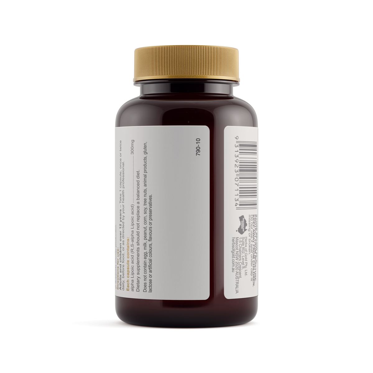 Herbs of Gold Alpha Lipoic 300 60 Capsules — directions and warnings label