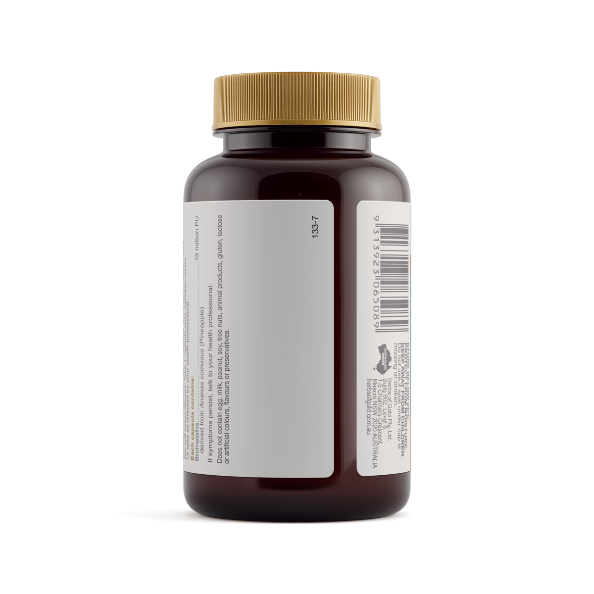 Herbs of Gold Bromelain Forte 60 Capsules — directions and warnings label