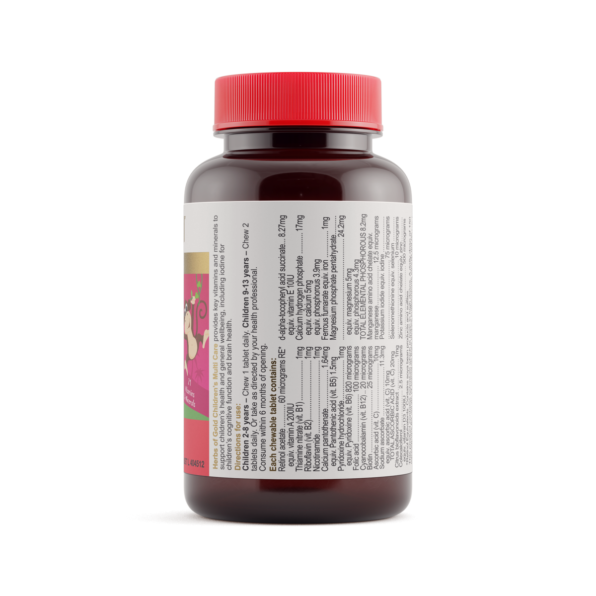 Herbs of Gold Children's Multi Care — ingredients label